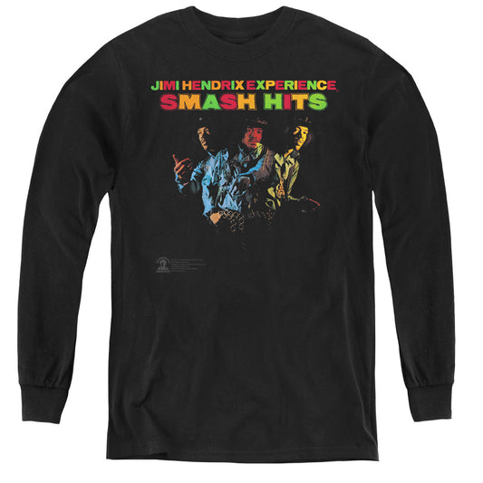 Jimi Hendrix Smash Hits Long Sleeve Kids Youth T Shirt Black