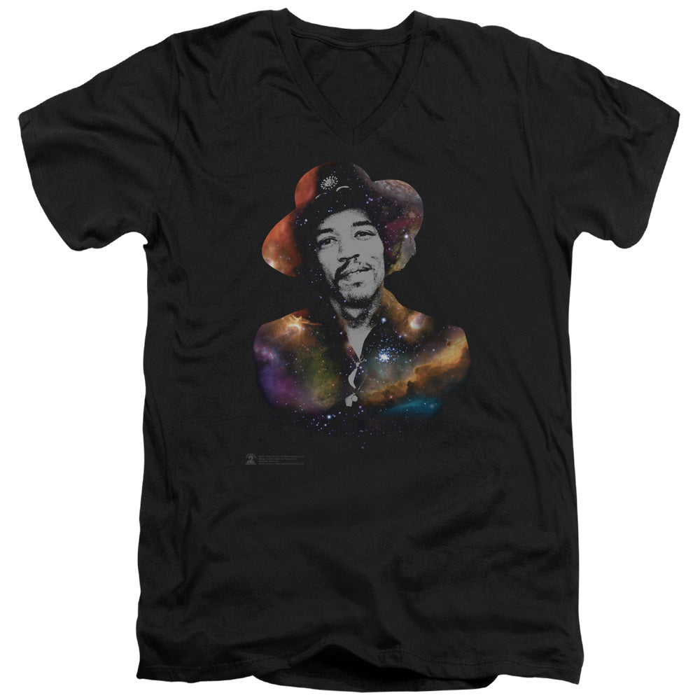 Jimi Hendrix Cosmic Jimi Mens Slim Fit V-Neck T Shirt Black