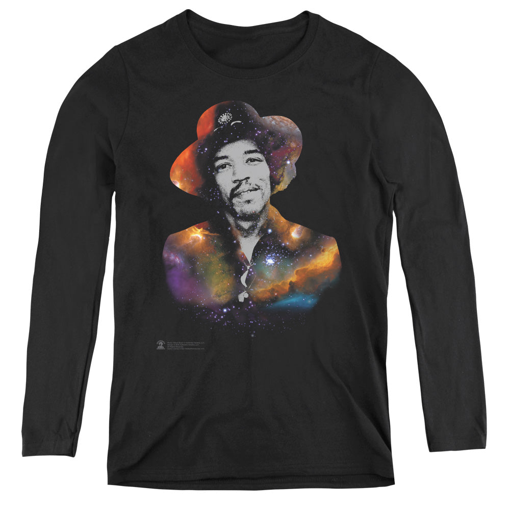 Jimi Hendrix Cosmic Jimi Womens Long Sleeve Shirt Black