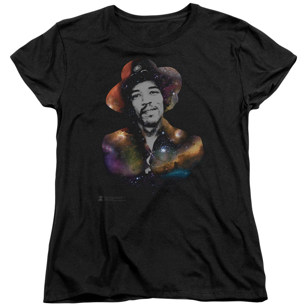 Jimi Hendrix Cosmic Jimi Womens T Shirt Black