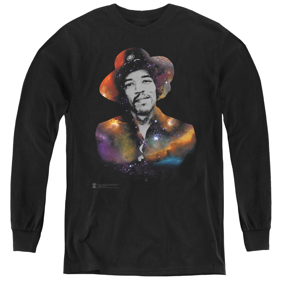 Jimi Hendrix Cosmic Jimi Long Sleeve Kids Youth T Shirt Black