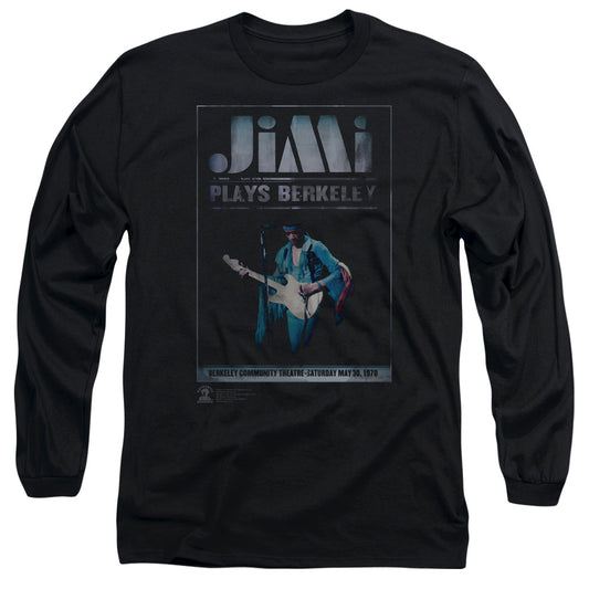 Jimi Hendrix Jimi Plays Poster Mens Long Sleeve Shirt Black