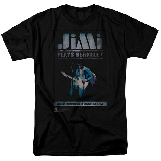 Jimi Hendrix Jimi Plays Poster Mens T Shirt Black