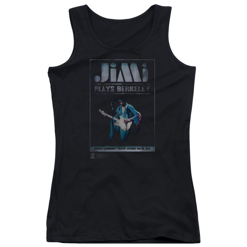 Jimi Hendrix Jimi Plays Poster Womens Tank Top Shirt Black