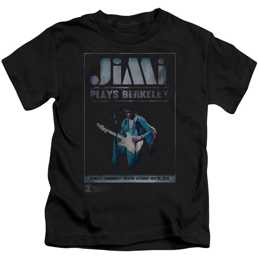 Jimi Hendrix Jimi Plays Poster Juvenile Kids Youth T Shirt Black