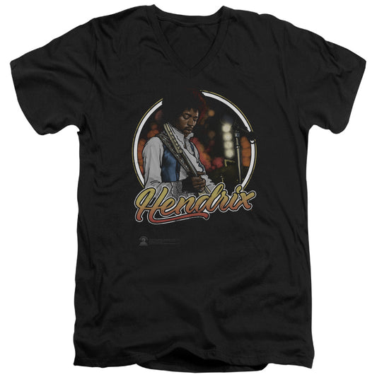 Jimi Hendrix Hollywood Bowl Mens Slim Fit V-Neck T Shirt Black