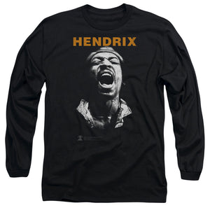Jimi Hendrix Listen Mens Long Sleeve Shirt Black