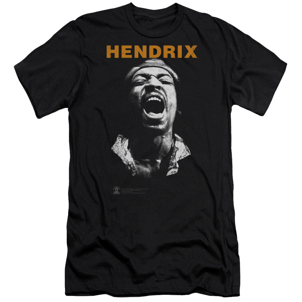Jimi Hendrix Listen Premium Bella Canvas Slim Fit Mens T Shirt Black