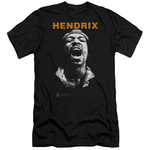 Jimi Hendrix Listen Slim Fit Mens T Shirt Black