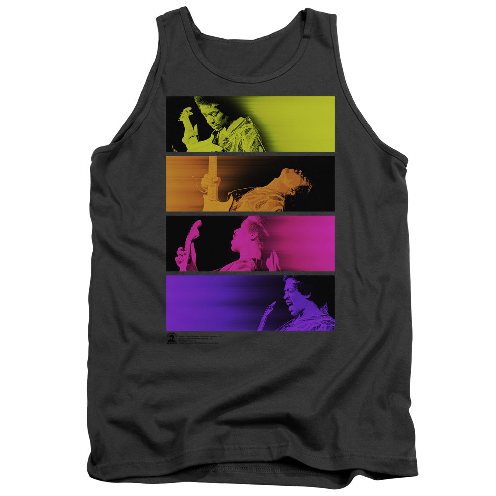 Jimi Hendrix Electric Blocks Mens Tank Top Shirt Charcoal