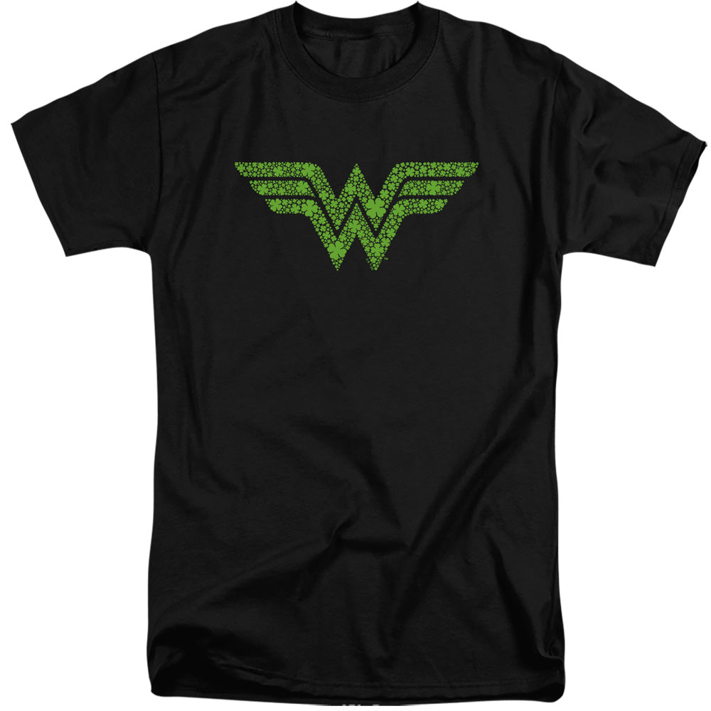 Wonder Woman St. Patrick'S Day Shamrock Logo Mens Tall T Shirt Black