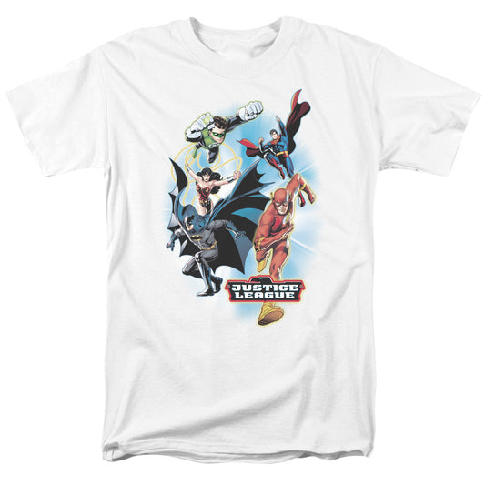 Justice League At Your Service Mens T Shirt White