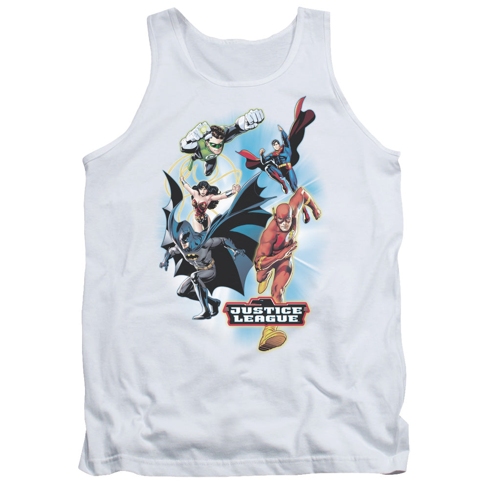 Justice League at Your Service Mens Tank Top Shirt White