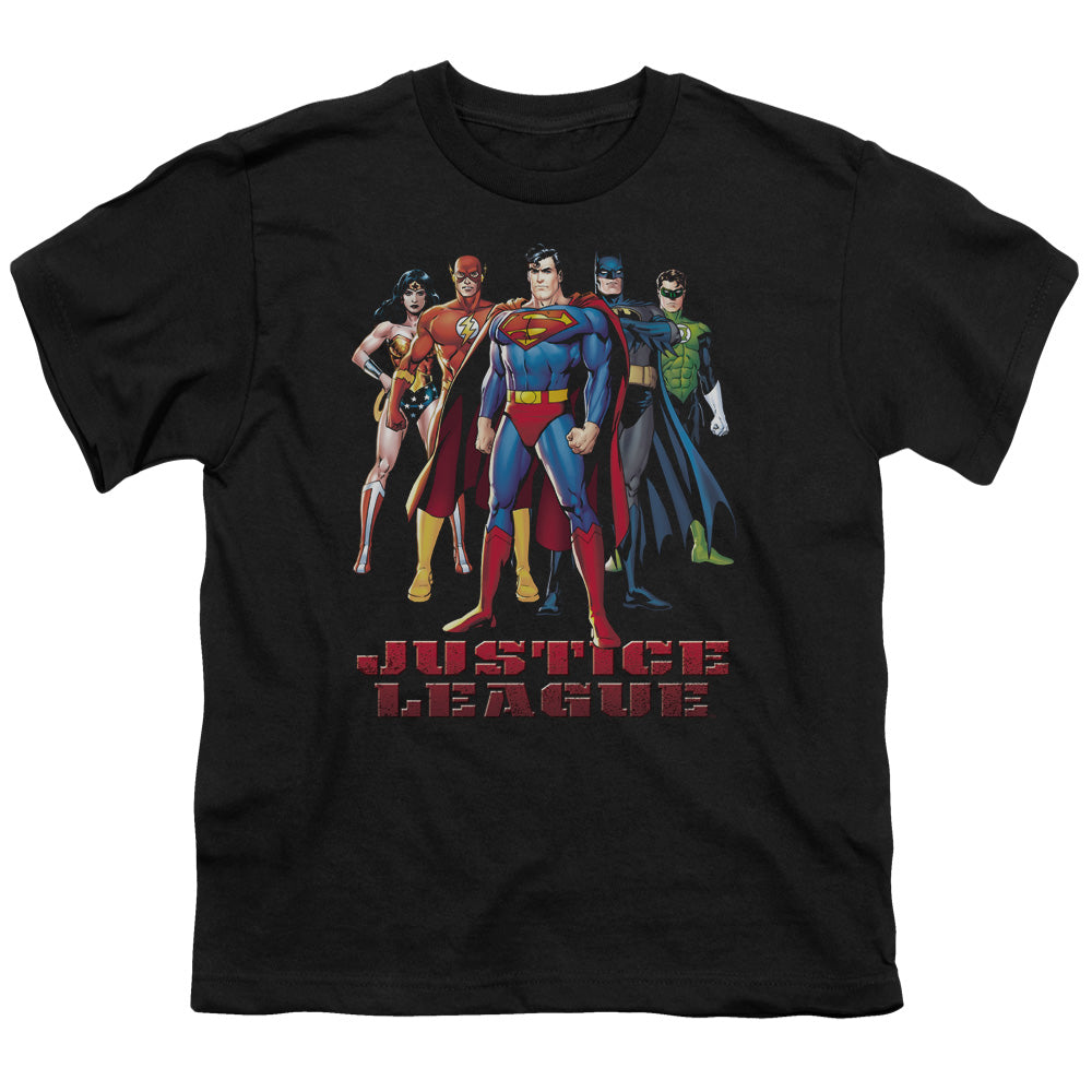 Justice League in League Kids Youth T Shirt Black