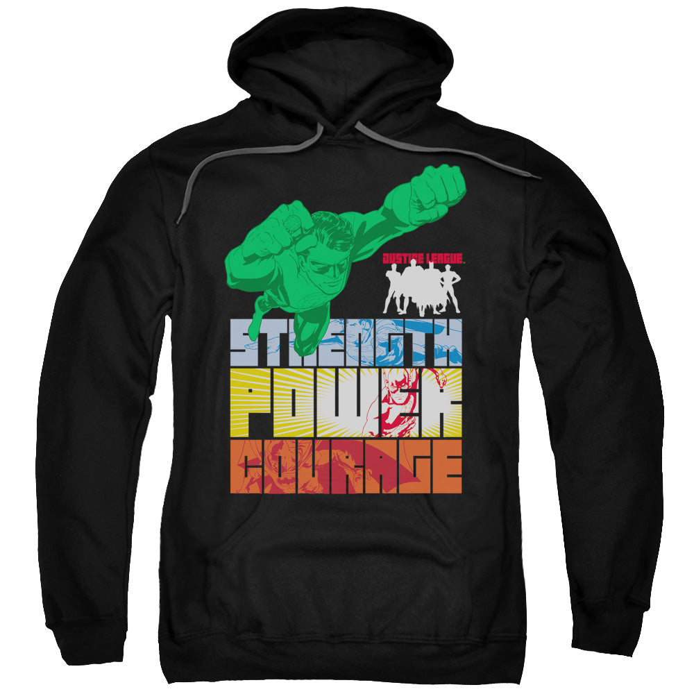 Justice League Heroic Qualities Mens Hoodie Black