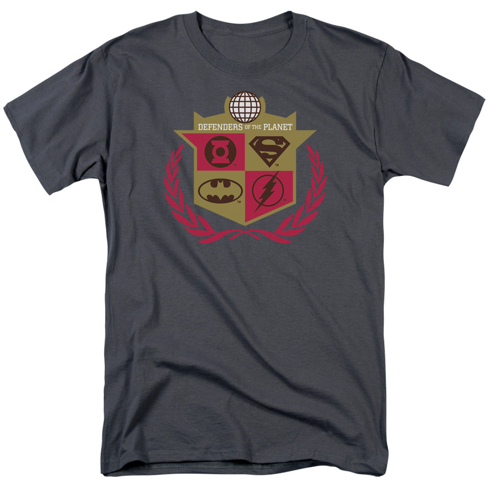 Justice League Defenders Mens T Shirt Charcoal