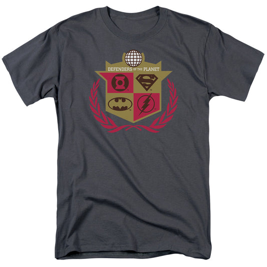 Justice League Defenders Mens T Shirt Charcoal