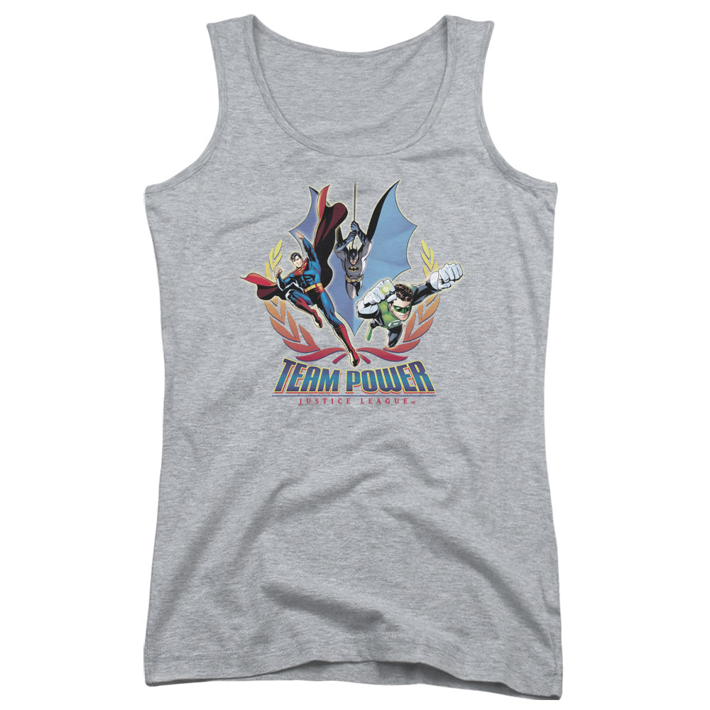 Justice League Team Power Womens Tank Top Shirt Athletic Heather