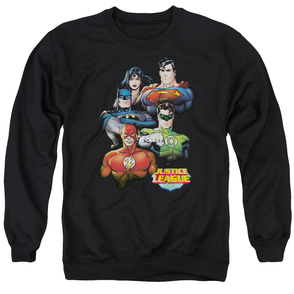 Justice League Group Portrait Mens Crewneck Sweatshirt Black