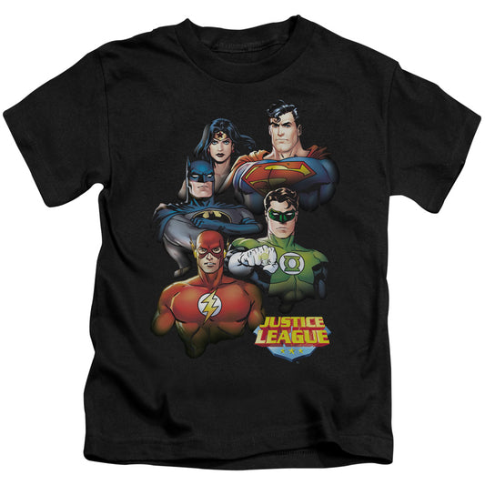 Justice League Group Portrait Juvenile Kids Youth T Shirt Black 