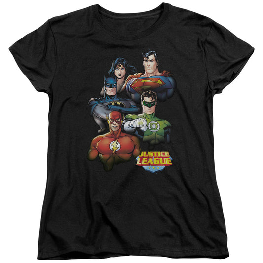 Justice League Group Portrait Womens T Shirt Black