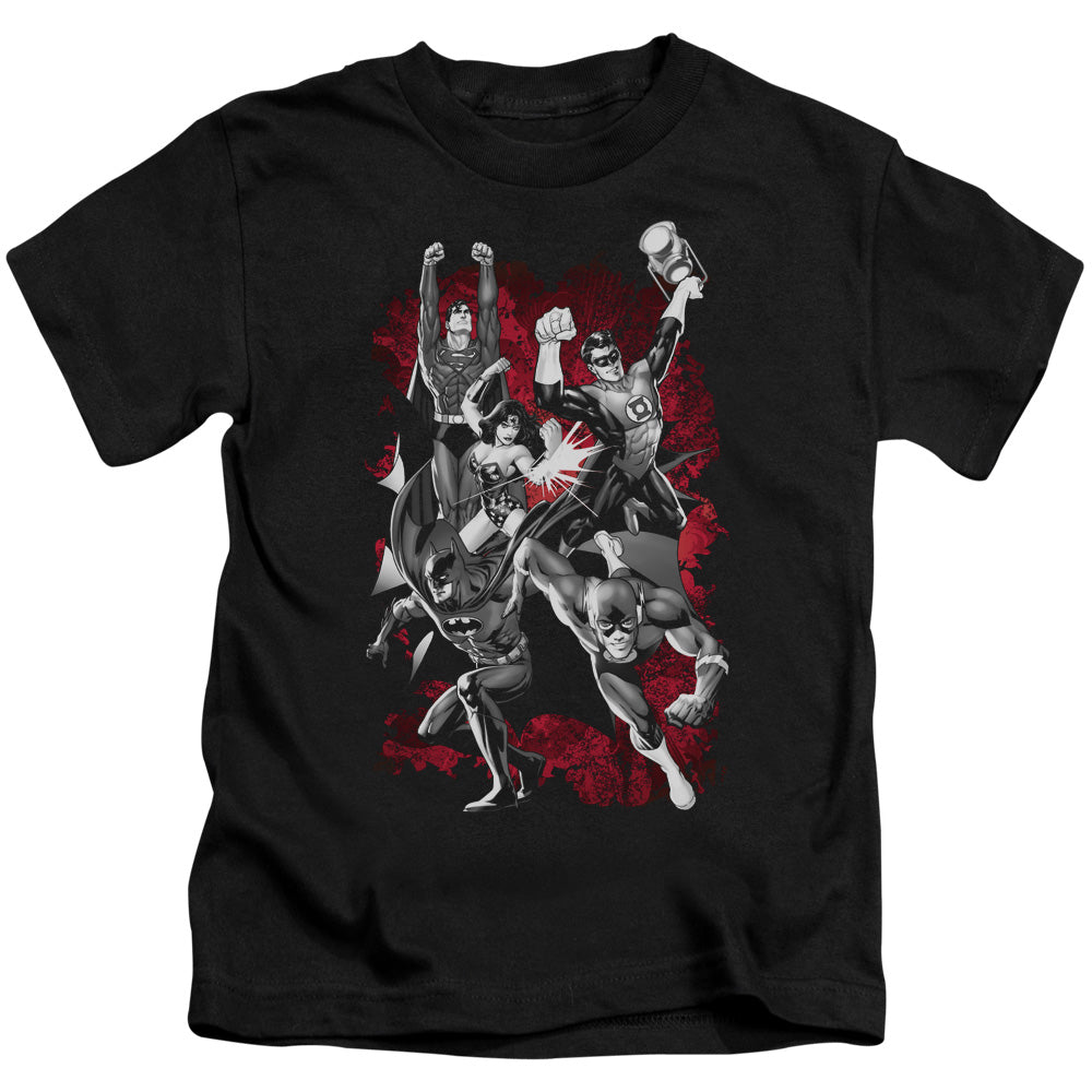Justice League Justice League Explosion Juvenile Kids Youth T Shirt Black 