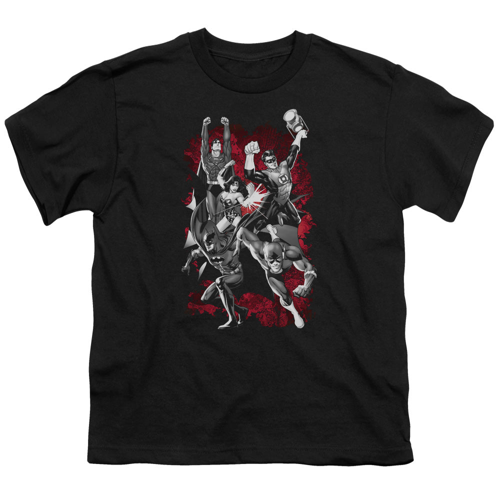 Justice League Justice League Explosion Kids Youth T Shirt Black