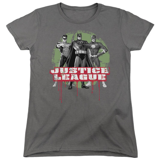 Justice League Justice League Trio Womens T Shirt Charcoal