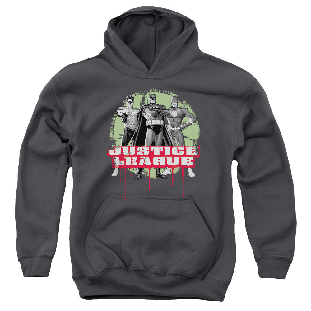 Justice League Justice League Trio Kids Youth Hoodie Charcoal