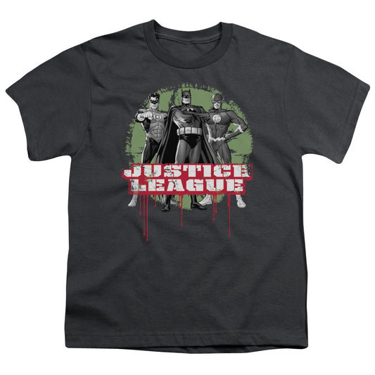 Justice League Justice League Trio Kids Youth T Shirt Charcoal