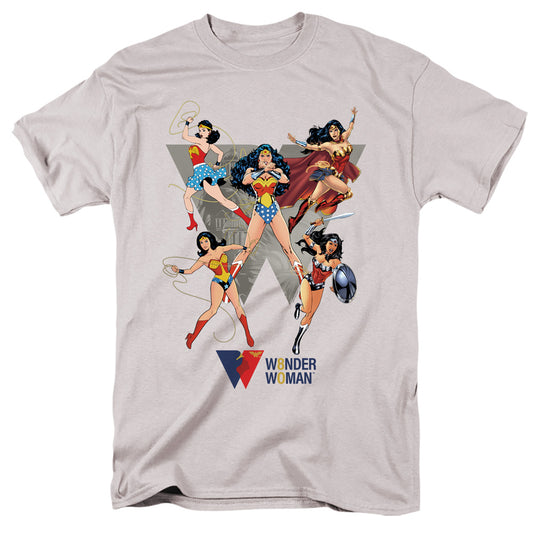 Wonder Woman Ww Through The Ages Mens T Shirt Silver