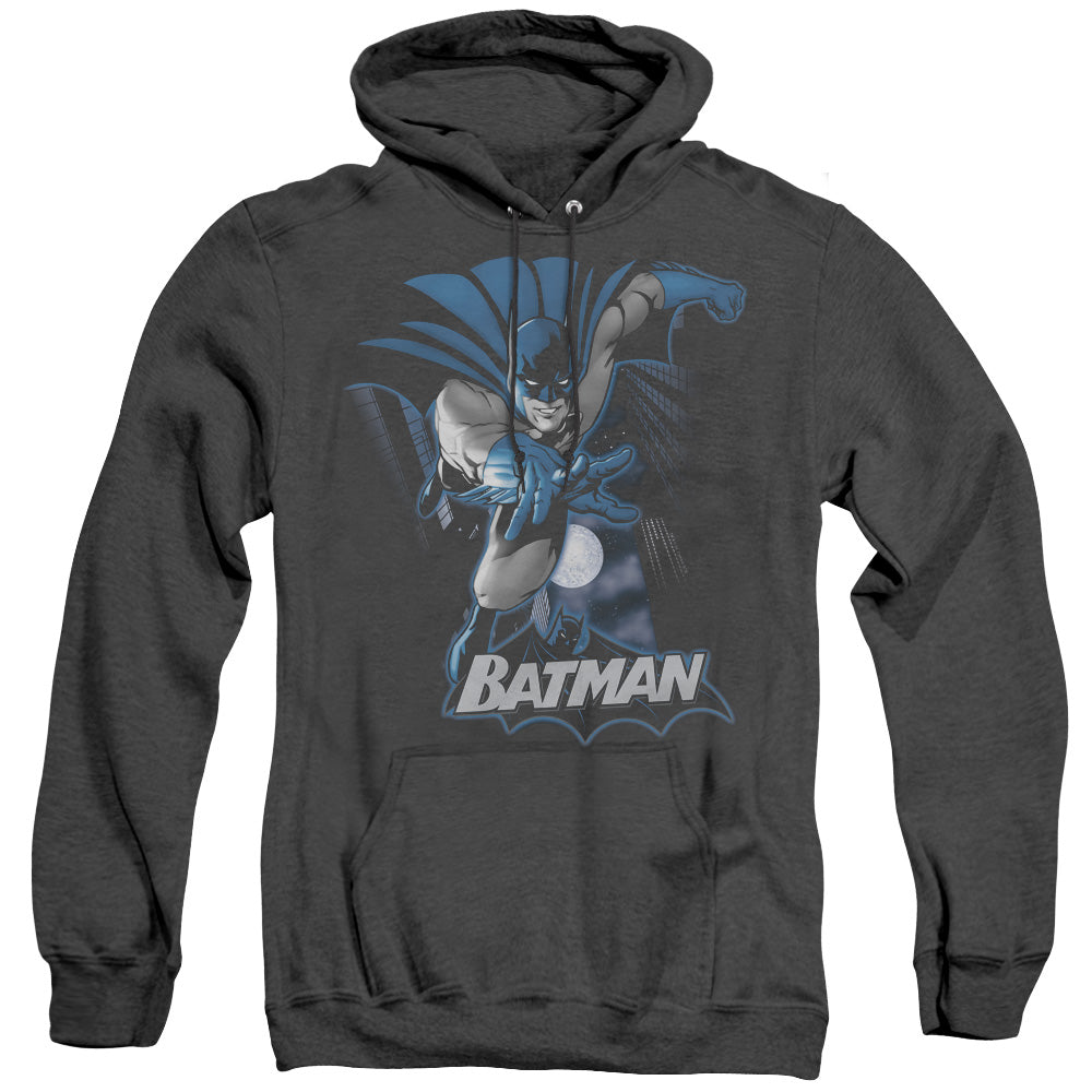 Justice League Batman Blue & Gray Heather Mens Hoodie Black