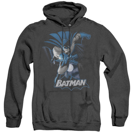 Justice League Batman Blue & Gray Heather Mens Hoodie Black