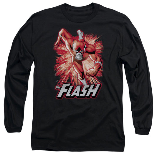 Justice League Flash Red & Gray Mens Long Sleeve Shirt Black