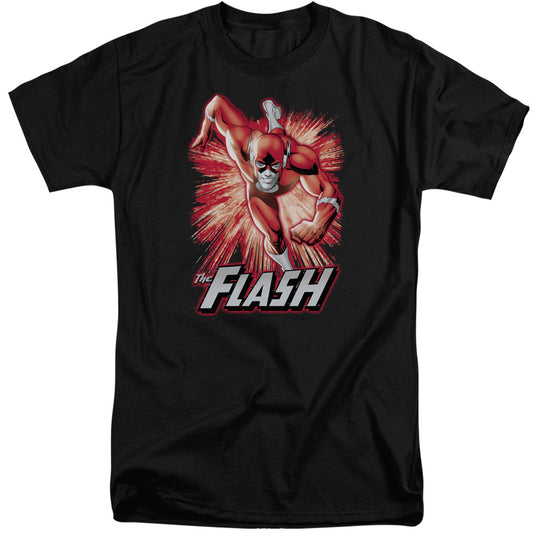 Jla Flash Red & Gray Mens Tall T Shirt Black