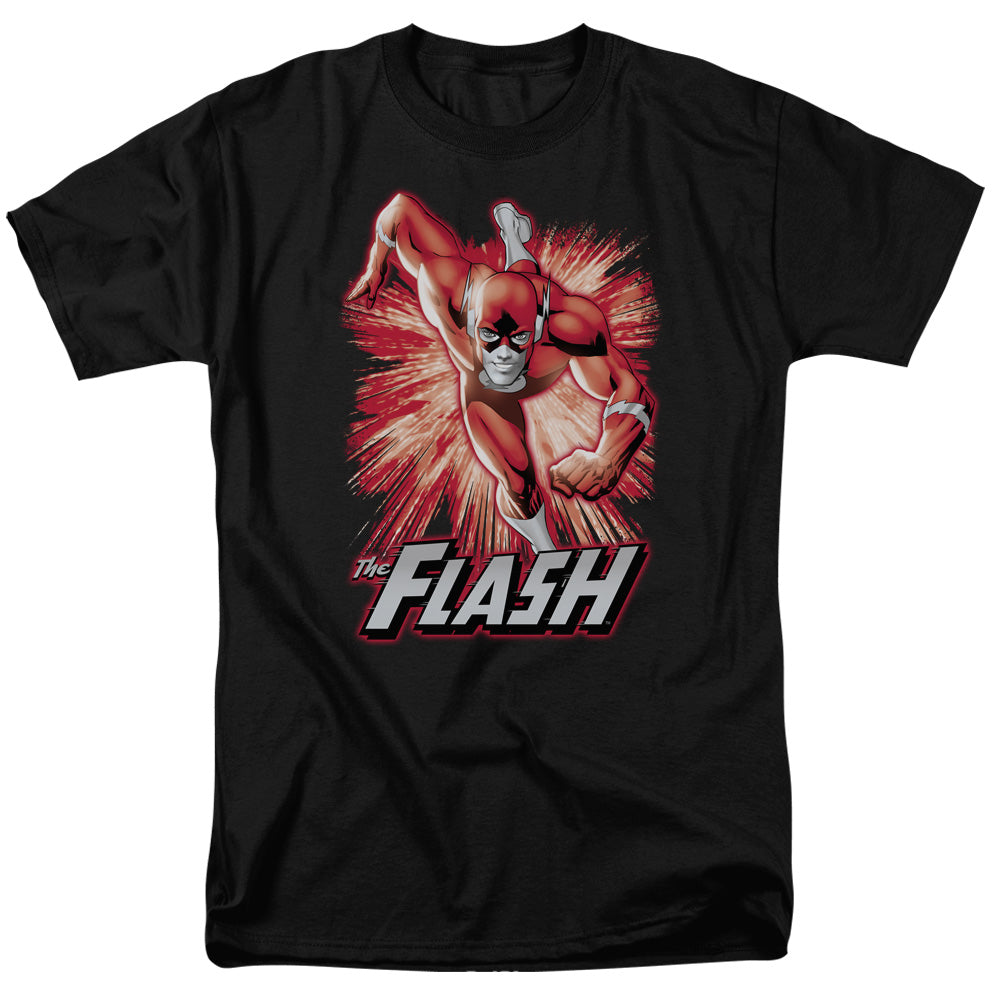 Justice League Flash Red & Gray Mens T Shirt Black