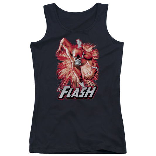 Justice League Flash Red & Gray Womens Tank Top Shirt Black