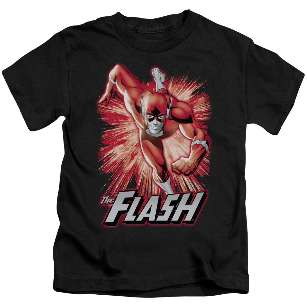 Justice League Flash Red & Gray Juvenile Kids Youth T Shirt Black 