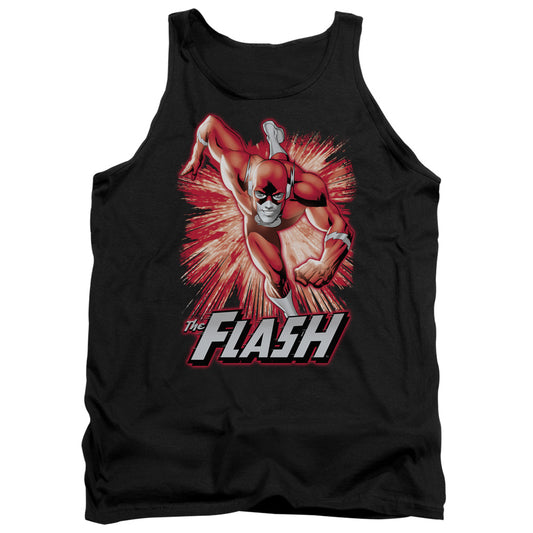 Justice League Flash Red & Gray Mens Tank Top Shirt Black