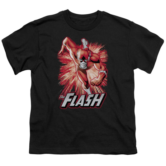 Justice League Flash Red & Gray Kids Youth T Shirt Black