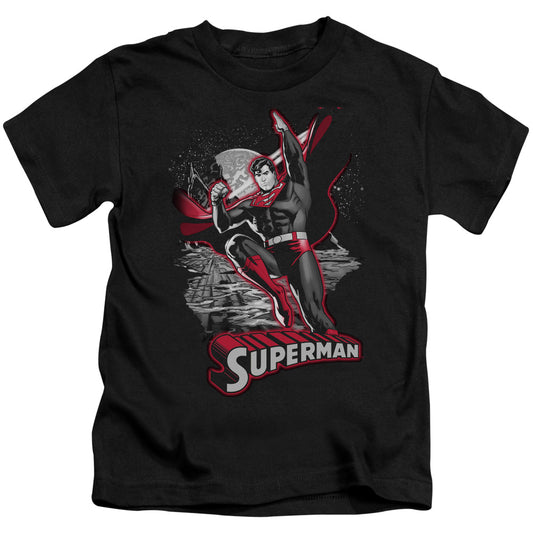 Justice League Superman Red & Gray Juvenile Kids Youth T Shirt Black