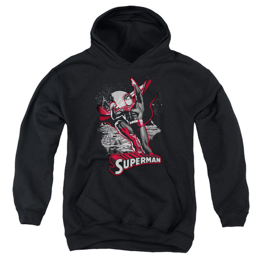 Justice League Superman Red & Gray Kids Youth Hoodie Black