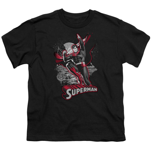 Justice League Superman Red & Gray Kids Youth T Shirt Black