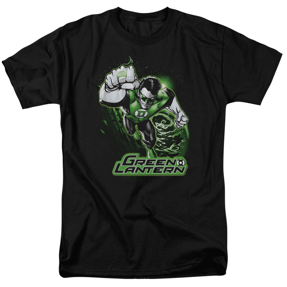 Justice League Green Lantern Green & Gray Mens T Shirt Black