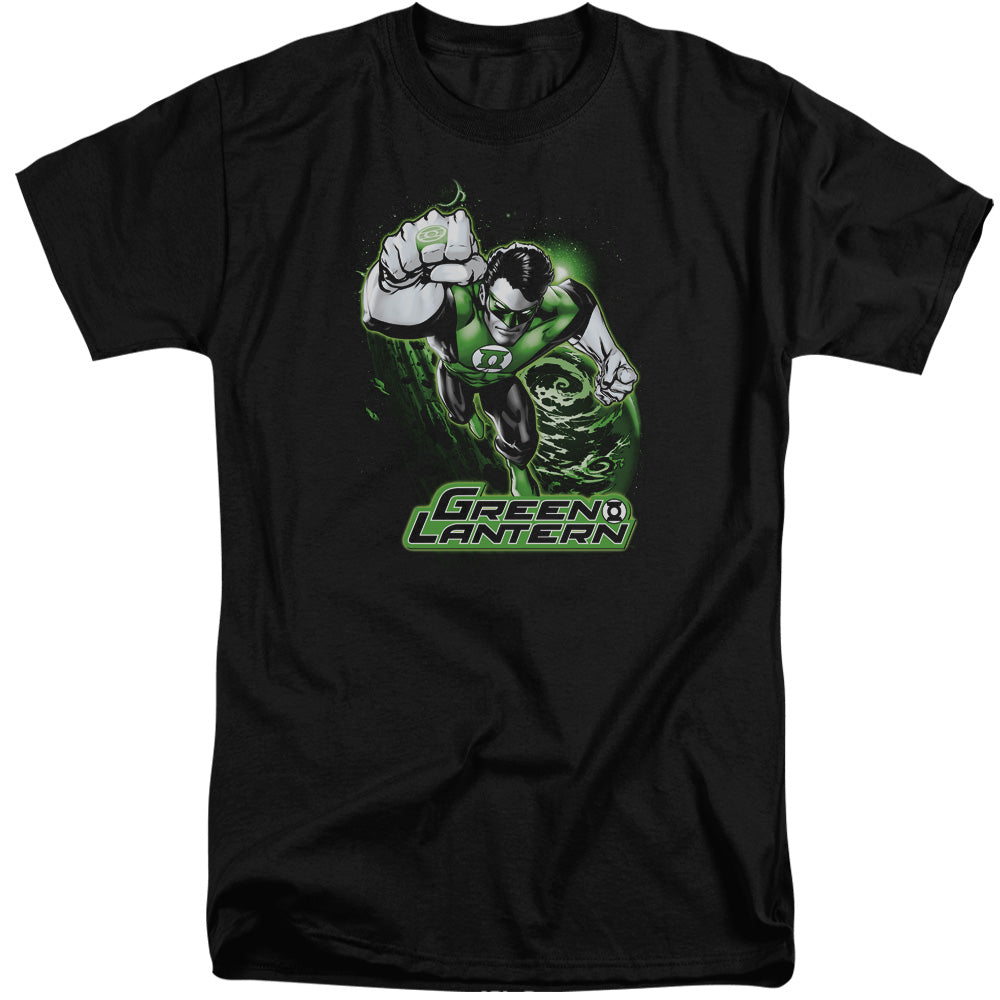Justice League Of America Green Lantern Green & Gray Mens Tall T Shirt Black Officially Licensed