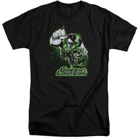 Justice League Green Lantern Green & Gray Mens Tall T Shirt Black