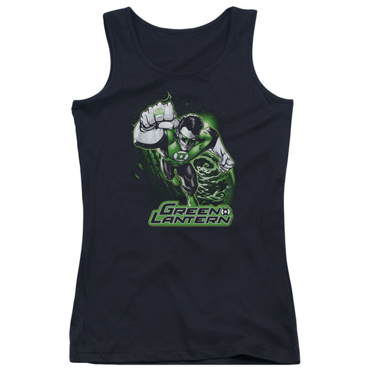 Justice League Green Lantern Green & Gray Womens Tank Top Shirt Black