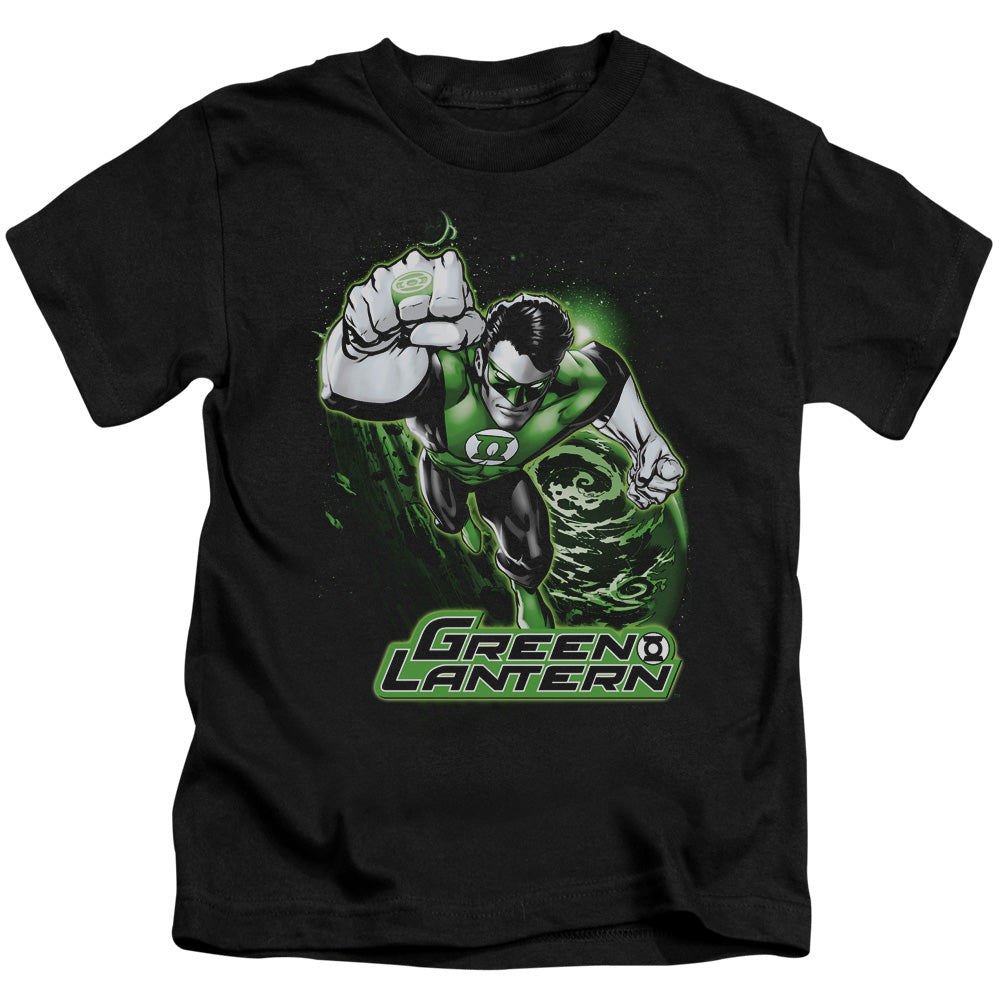 Justice League Green Lantern Green & Gray Juvenile Kids Youth T Shirt Black 