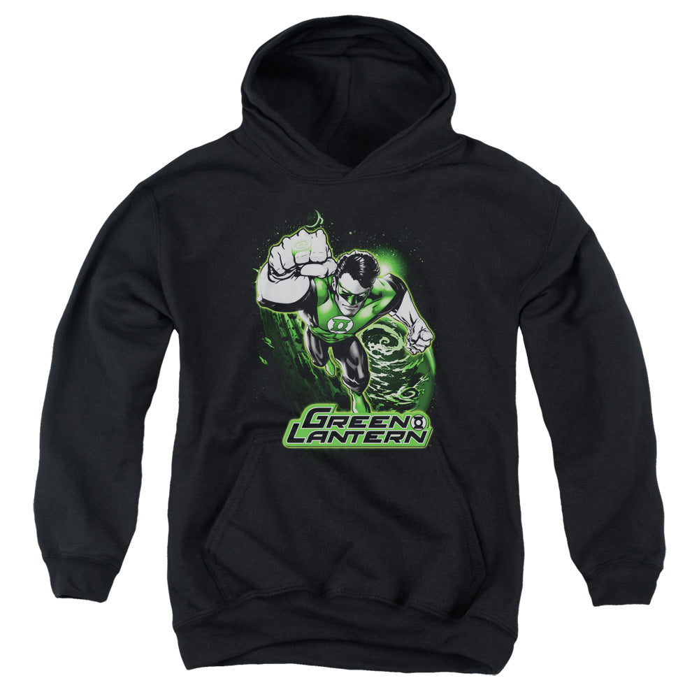 Justice League Green Lantern Green & Gray Kids Youth Hoodie Black