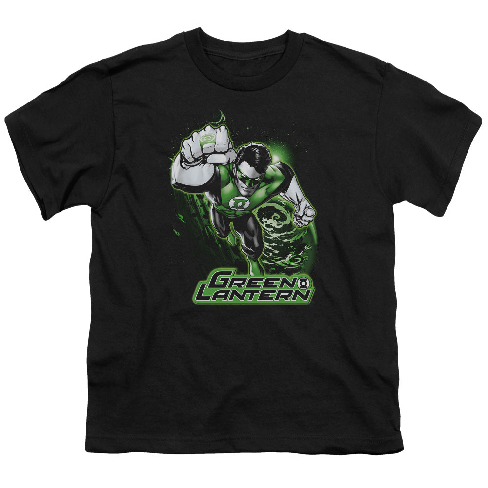 Justice League Green Lantern Green & Gray Kids Youth T Shirt Black